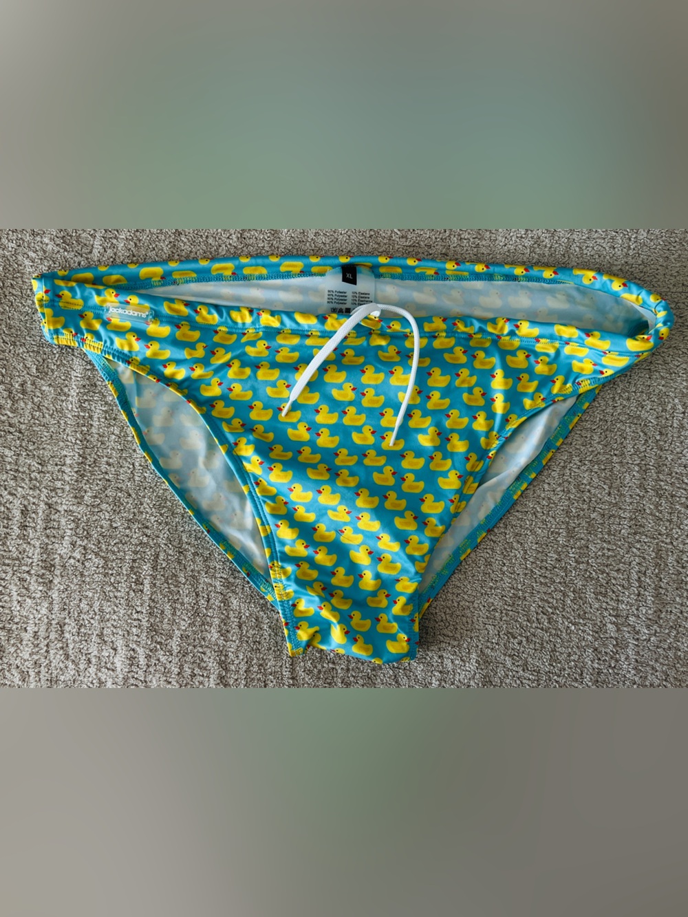 Turquoise Swim Shorts with Yellow Duck Print - NWOT